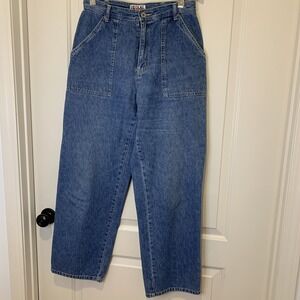 Vtg Bill Blass Carpenter Jeans Wide Leg Women's Size 10 High Rise Medium Wash
